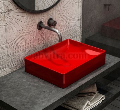 Червена мивка тип купа Square - Гланц