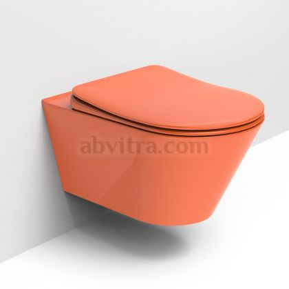 Оранжева конзолна тоалетна чиния без ръб Adda