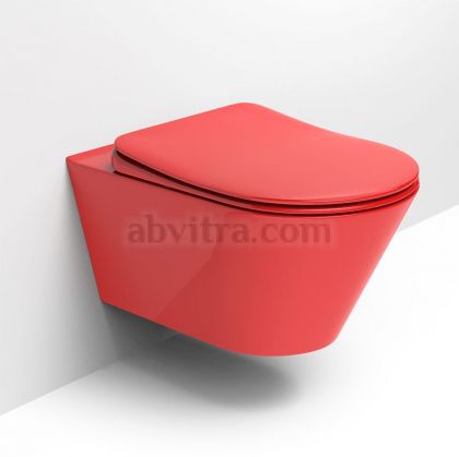 Червена конзолна тоалетна чиния без ръб Adda