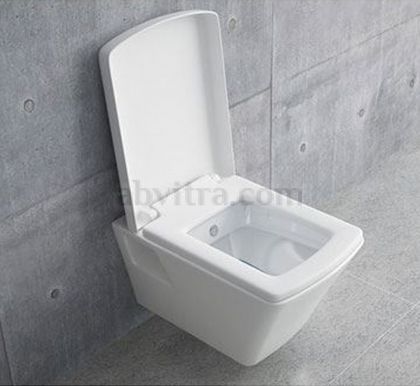 Конзолна тоалетна чиния Square L - Бял гланц