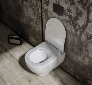 Конзолна тоалетна чиния Round G  - Бял гланц 