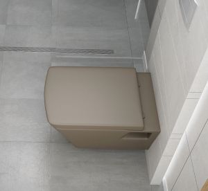 Бежова конзолна тоалетна чиния SQUARE L - Milky Brown