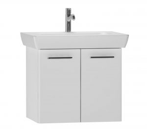 Конзолен шкаф за баня с мивка S20 - Бял гланц 