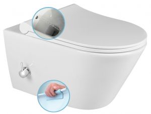 Конзолна тоалетна чиния без ръб Adda с биде и интегриран смесител 