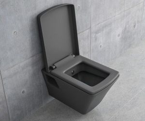Сива конзолна тоалетна чиния SQUARE L - Антрацит 