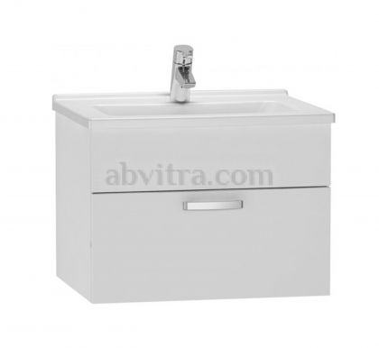 Конзолен шкаф за баня с мивка S50 - Бял гланц 
