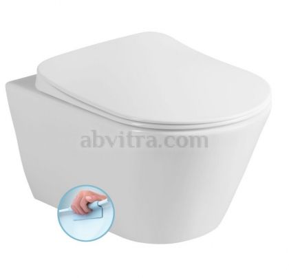 Конзолна тоалетна чиния без ръб Adda  - Бял гланц 