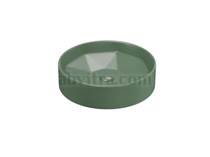 Зелена кръгла мивка тип купа Diamente - зелен мат