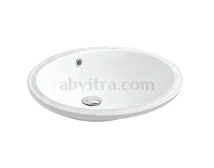 Овална мивка за вграждане под плот за баня с преливник 