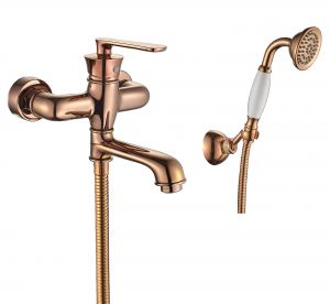 Смесител за вана и душ с ръчен душ Siempre - цвят Bronze 