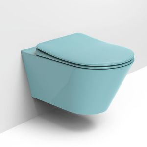 Синя конзолна тоалетна чиния без ръб Adda  - Небесносин 