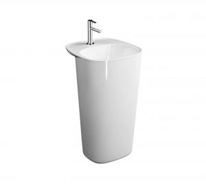 Стояща моноблок мивка за баня Plural - Бял гланц 