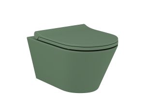 Зелена конзолна тоалетна чиния без ръб Adda - Зелен мат