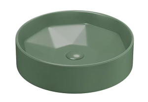 Зелена кръгла мивка тип купа Diamente - зелен мат
