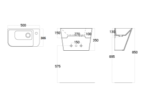 Черна мивка моноблок Primo - Гланц 